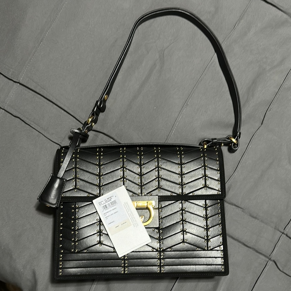 Salvatore Ferragamo Black Marisol Quilted Shoulder Bag